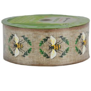 Member's Mark Premium Wired Ribbon 50 Yards 2.5in Width, Bee Print
